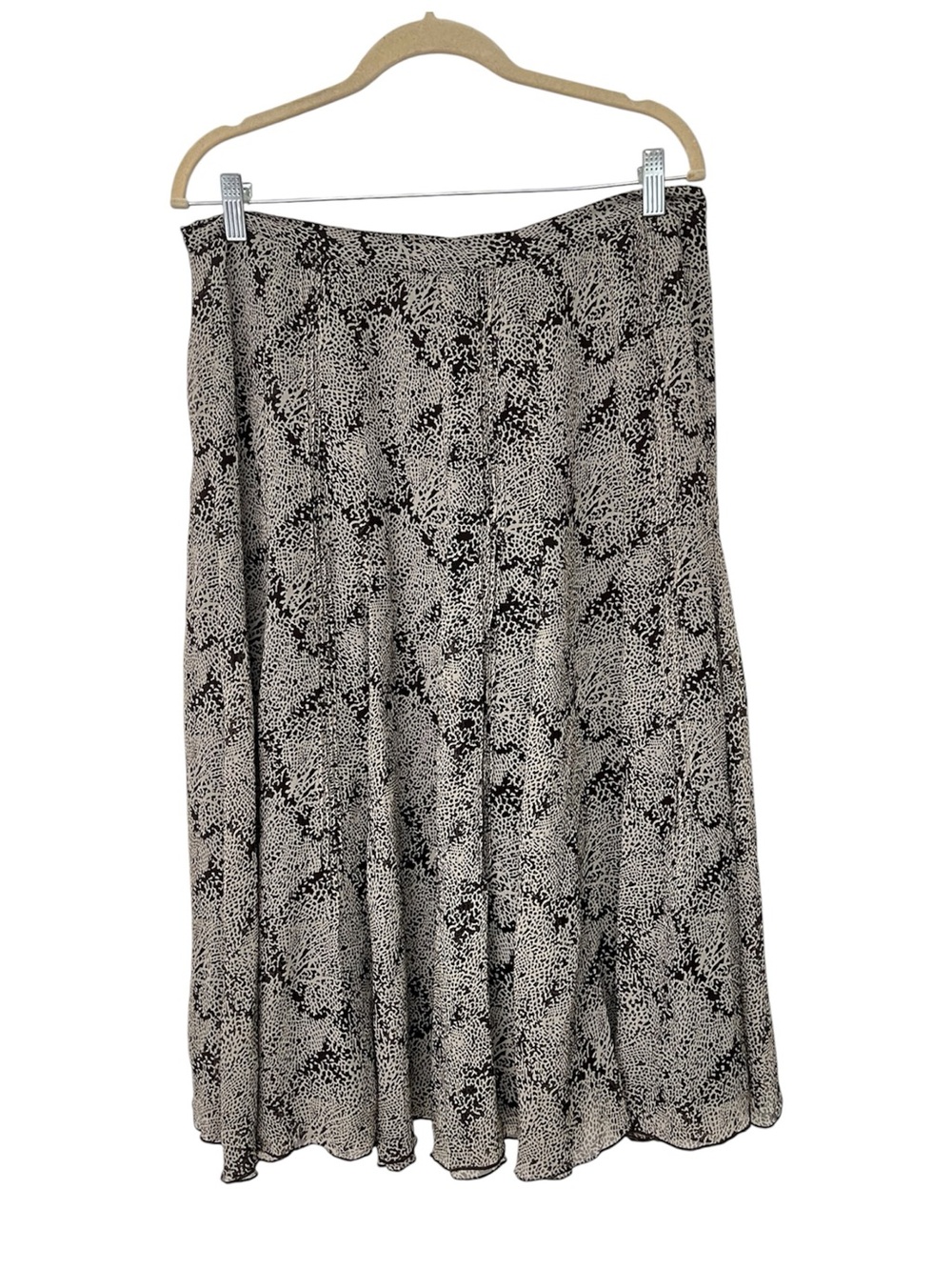 Jones New York Flowy Midi Animal Print Skirt Silk Blend Women’s Size 14